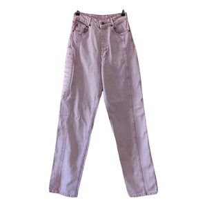ROTATE BIRGER CHRISTENSEN Pink Straight leg high waist embossed jeans size 26